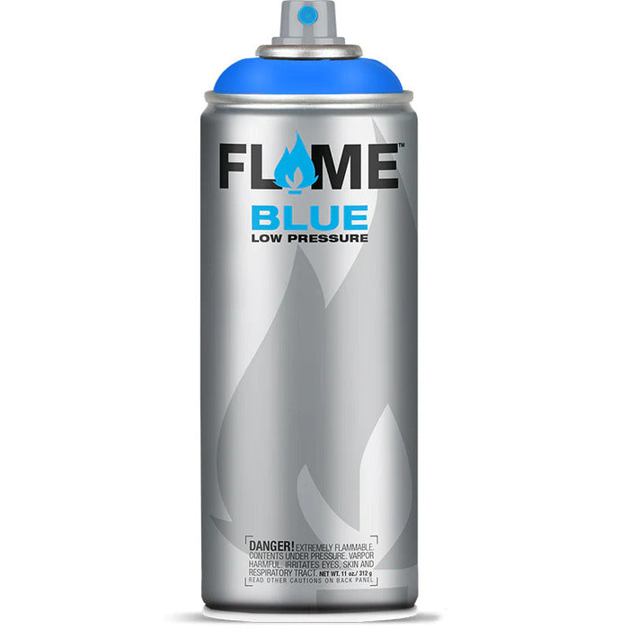 Flame Blue Spray Paint 400ml - Cool & Neutral Tones - Front View Of Sky Blue